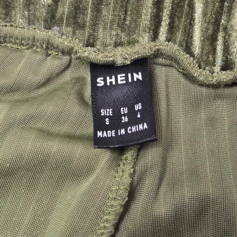 Shein Women's flare bottom pants Small Green valour